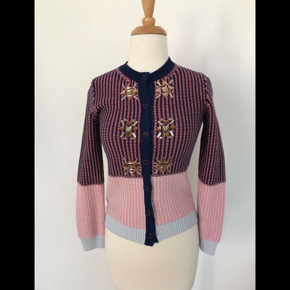 JEWEL EMBELLISHED CARDIGAN-FITS WOMAN X-SMALL
